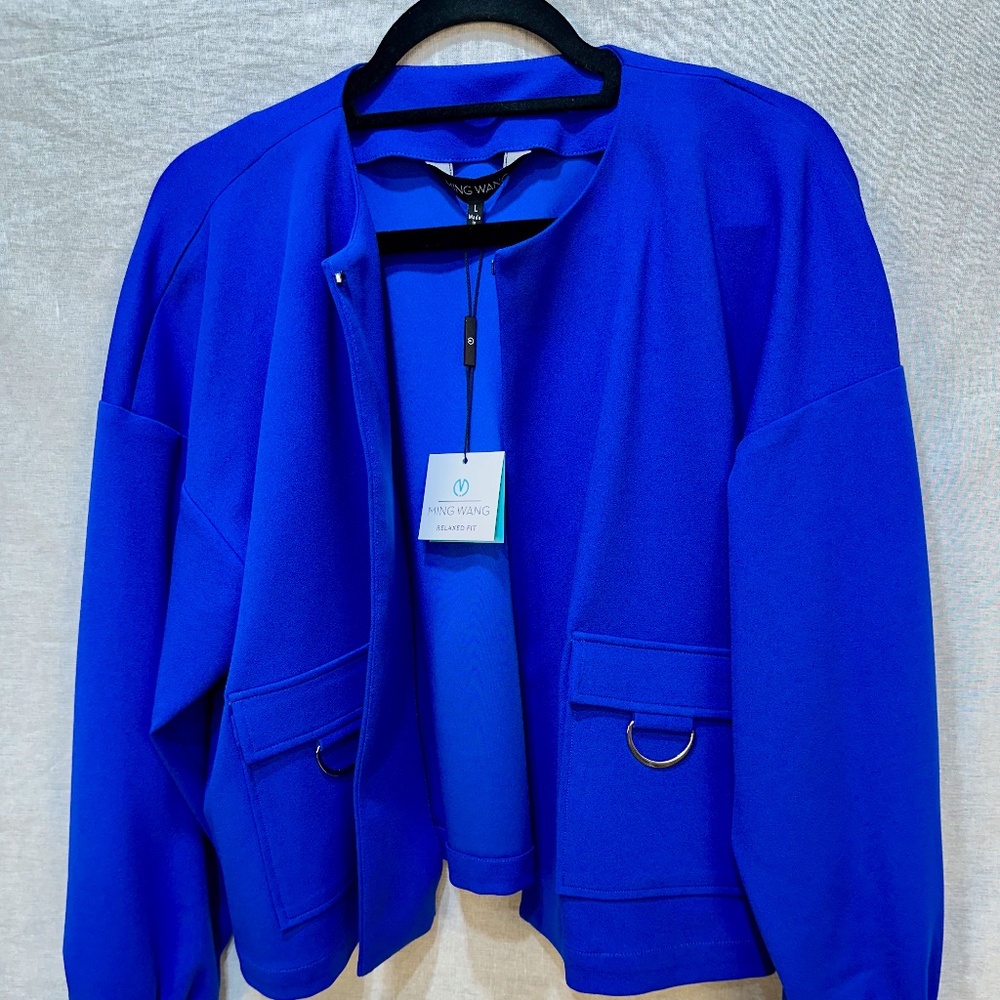Ming Wang Sapphire Blue Coat NWT Size 12